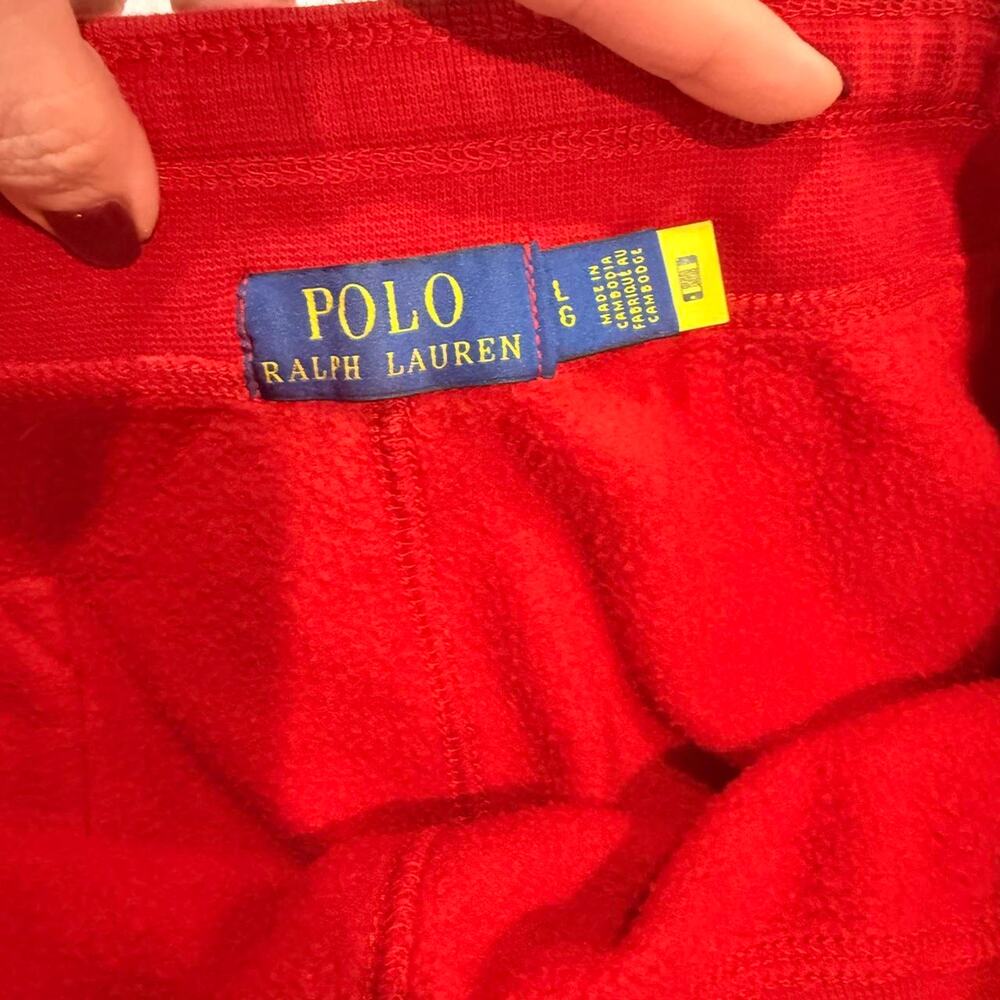 Polo Ralph Lauren Bright Red Cinch Drawstring Sweatpants Large
